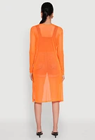 Womens Mesh Side Slit Duster,