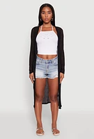Womens Gauze Knit Long Sleeve Duster,