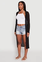 Womens Gauze Knit Long Sleeve Duster,