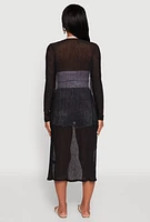 Womens Gauze Knit Long Sleeve Duster,