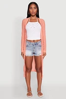 Womens Gauze Knit Long Sleeve Duster,