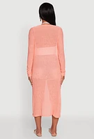 Womens Gauze Knit Long Sleeve Duster,