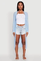 Womens Gauze Knit Long Sleeve Duster,