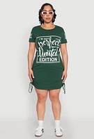 Womens Plus Size Im Not Perfect But Im Limited Edition T Shirt Dress, Green, Size 1X