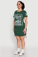 Womens Plus Size Im Not Perfect But Im Limited Edition T Shirt Dress, Green, Size 1X