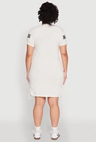 Womens Plus Size Nope Graphic T Shirt Dress, Beige, Size 1X