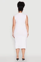 Womens Plus Size She Is Graphic Print Dress, White, Size 2X