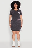 Womens Plus Size Los Angeles California Bear Graphic T Shirt Dress, Grey, Size 1X