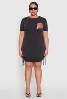 Womens Plus Size Mineral Wash New York Concrete Jungle Graphic Dress, Grey, Size 3X