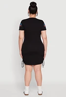 Womens Plus Living My Best Life Ruched T Shirt Dress, Black,