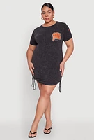 Womens Plus Size New York Concrete Jungle Graphic T Shirt Dress, Black, Size 2X