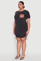 Womens Plus Size New York Concrete Jungle Graphic T Shirt Dress, Black, Size 3X
