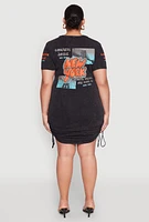 Womens Plus Size New York Concrete Jungle Graphic T Shirt Dress, Black, Size 3X