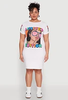 Womens Plus Size Limited Edition Graphic T Shirt Dress, White, Size 2X