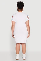 Womens Plus Size Limited Edition Graphic T Shirt Dress, White, Size 2X