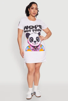 Womens Plus Size Nope Not Today Graphic T Shirt Dress, White, Size 2X