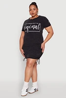 Womens Plus Size Mineral Wash Im Not Perfect But Im Original Dress, Black, Size 1X
