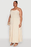 Womens Plus Cami Tiered Maxi Sundress,