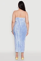 Womens Plus Rib Knit Mineral Wash Tube Dress,