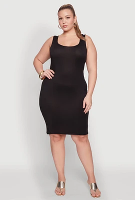 Womens Plus Scoop Neck Tank Dress,