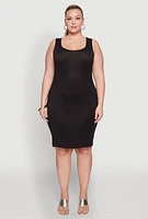 Womens Plus Scoop Neck Tank Dress,