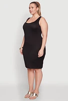 Womens Plus Scoop Neck Tank Dress,