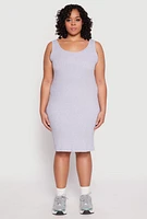 Womens Plus Rib Knit Scoop Neck Tank Dress, 2X
