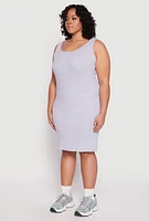Womens Plus Rib Knit Scoop Neck Tank Dress, 2X