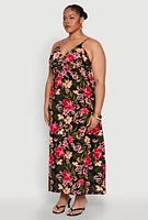Womens Plus Size Tropical Floral Print Sundress, Multi, Size 2X