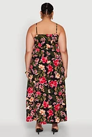Womens Plus Size Tropical Floral Print Sundress, Multi, Size 2X