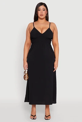 Womens Plus Airy Maxi Empire Waist Dress,