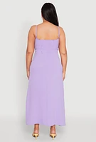 Womens Plus Size Airy Maxi Empire Waist Dress, Purple, Size 2X