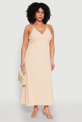 Womens Plus Airy Maxi Empire Waist Dress,