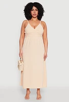 Womens Plus Airy Maxi Empire Waist Dress,
