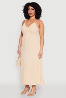 Womens Plus Airy Maxi Empire Waist Dress,