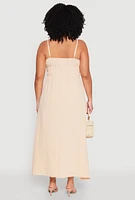 Womens Plus Airy Maxi Empire Waist Dress,