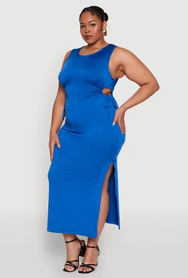 Womens Plus Side Cut Out Maxi Dress,