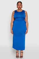 Womens Plus Side Cut Out Maxi Dress,