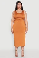 Womens Plus Side Cut Out Maxi Dress,
