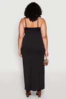 Womens Plus Size Scoop Neck Cami Dress, Black, Size 3X