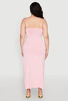 Womens Plus Size Scoop Neck Cami Dress, Pink, Size 2X