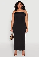 Womens Plus Slit Back Maxi Tube Dress, 3X