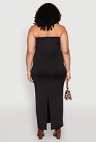 Womens Plus Slit Back Maxi Tube Dress, 3X
