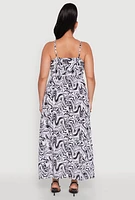 Womens Plus Size Airy Swirl Print Empire Waist Dress, Multi, Size 3X
