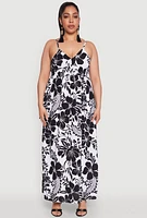 Womens Plus Size Airy Floral Print Empire Waist Dress, Multi, Size 1X