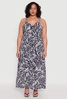 Womens Plus Printed Pattern Empire Waist Maxi Dress, Multi,