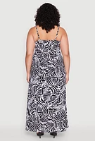Womens Plus Printed Pattern Empire Waist Maxi Dress, Multi,