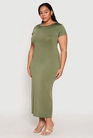 Womens Plus Slit Back Maxi Dress,