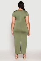 Womens Plus Slit Back Maxi Dress,