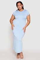 Womens Plus Slit Back Maxi Dress,